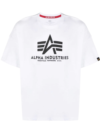 Alpha Industries Logo Print T-shirt In White