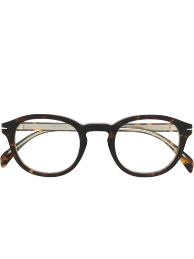Eyewear By David Beckham Tortoise Round-frame Sunglasses In Brown