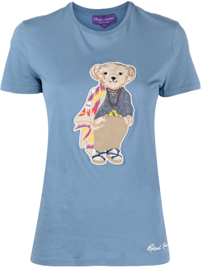 Ralph Lauren Purple Label Polo Bear Motif T-shirt In Blue