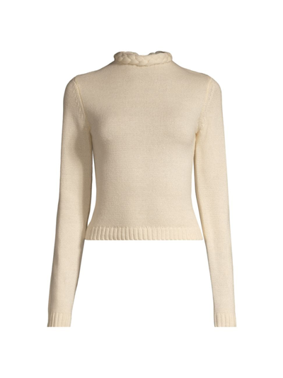 Undra Celeste Bold Braid Open Back Sweater In Cream