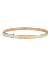 MOSCHINO WOMEN'S SNAKE-PRINTED LEATHER LOGO BELT