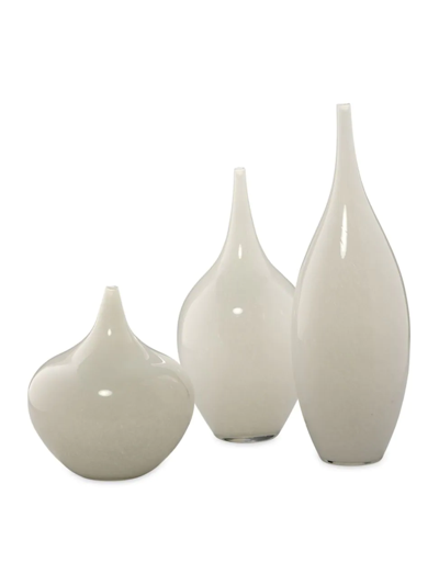 Jamie Young Co. Nymph Three-piece Glass Vase Set In White Glass