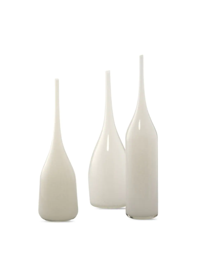 Jamie Young Co. Pixie Glass Three-piece Vase Set In Warm Grey