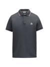 Moncler Cotton Short-sleeve Polo Shirt In Grey