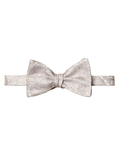 Eton Paisley Silk Wedding Bowtie In Gray