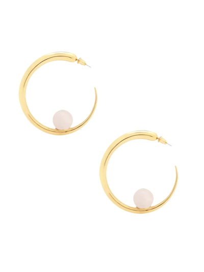 Khiry Women's Visions Of An Afrofuture 18k Gold Vermeil & Rose Quartz Isha Hoops In Polished Gold