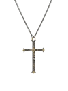 ARMENTA WOMEN'S OLD WORLD 18K YELLOW GOLD, GREY STERLING SILVER, & DIAMOND CROSS PENDANT NECKLACE