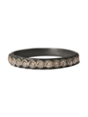 Armenta Blackened Sterling Silver Old World Diamond Stacking Ring In Black