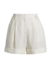 Rag & Bone Ivy Pleated Linen Shorts In White