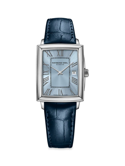 Raymond Weil Toccata Ladies Stainless Steel & Leather Strap Watch In Sapphire