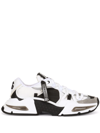Dolce & Gabbana White And Black Leather Airmaster Sneakers In Nero