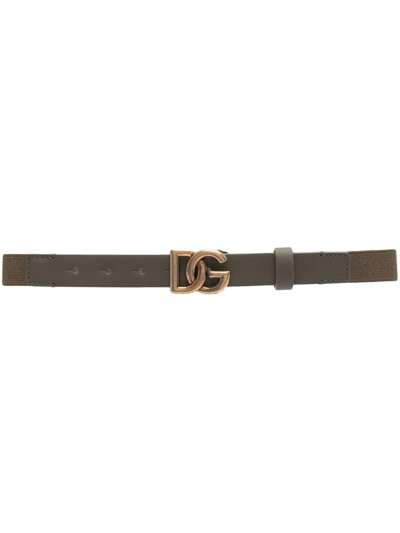 Dolce & Gabbana Kids' Logo-buckle Belt In Green