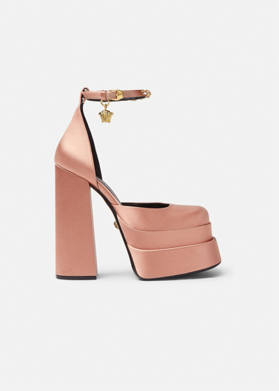 Versace Medusa Aevitas Platform Pumps, Female, Pink, 39 In Mauvelous Gold