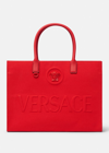 Versace La Medusa Canvas Tote Bag In Red