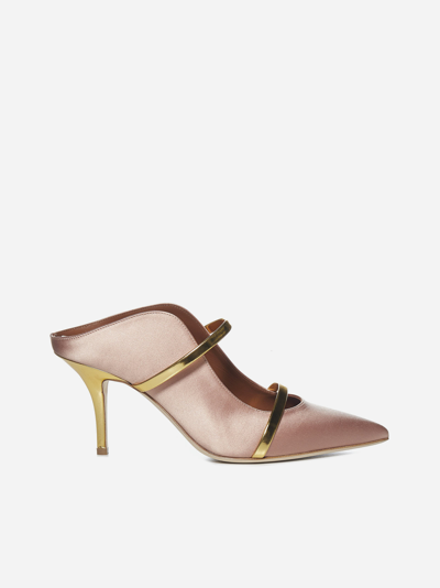 Malone Souliers Maureen Satin Mules In Light Brown