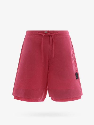 Stone Island Shadow Project Logo Patched Drawstring Waist Shorts In Fuchsia