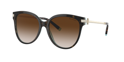 Tiffany & Co Women's Low Bridge Fit Sunglasses, Tf4193bf In Brown Gradient