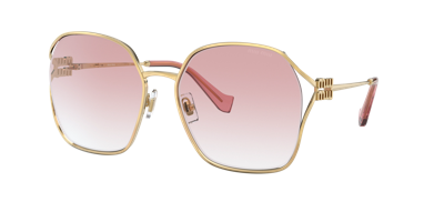 Miu Miu Mu 52ws Gold Sunglasses In Multi