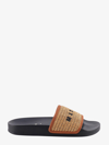 Marni Slide Logo-embroidered Raffia Slides In Beige
