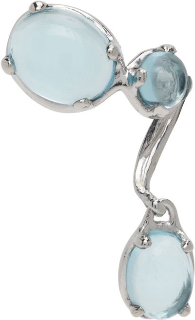 Alan Crocetti Ssense Exclusive Blue Topaz Drip Single Earring In Silver Topaz