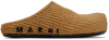 Marni Tan Raffia Fussbett Sabbot Loafers In Brown