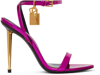 Tom Ford Pink Padlock 105 Heeled Sandals In Hot Pink