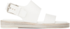 Ann Demeulemeester White Lore Flat Sandals In 001 White