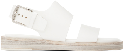 Ann Demeulemeester White Lore Flat Sandals In 001 White