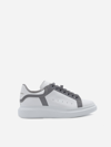 ALEXANDER MCQUEEN OVERSIZE SNEAKERS IN LEATHER WITH CONTRASTING INSERTS