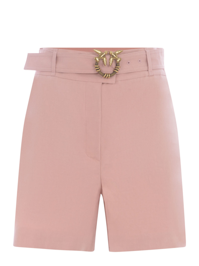 Pinko Lovebirds Belted Shorts In Rosa