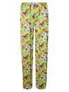 Msgm Floral Pattern Palazzo Trousers In Green