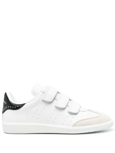 Isabel Marant Beth Crystal-detailed Perforated Suede-trimmed Leather Sneakers In Metallic Pink