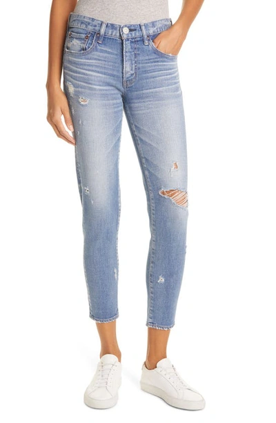 Moussy Gleedsville Distressed Skinny Jeans In Light Blue