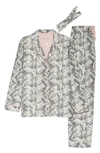 Pj Salvage Flannel Pajamas With Headband In Grey