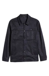 Robert Barakett Faux Leather Renoir Jacket In Navy