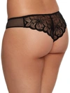 Chantelle Fleurs Embroidered Tulle And Mesh Thong In Black