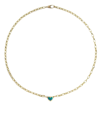 Jennifer Meyer 18kt Yellow Gold Edith Opal Heart Link Necklace