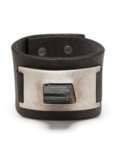 Parts Of Four Amulet Leather Cuff In Grau