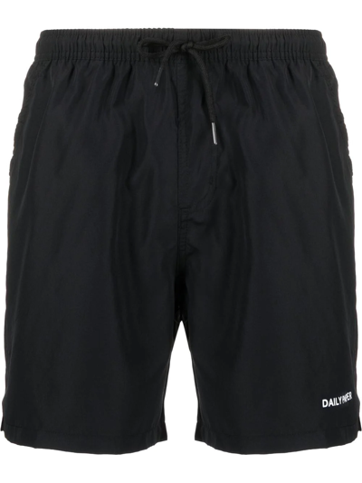 Daily Paper Logo-print Swim Shorts In Black