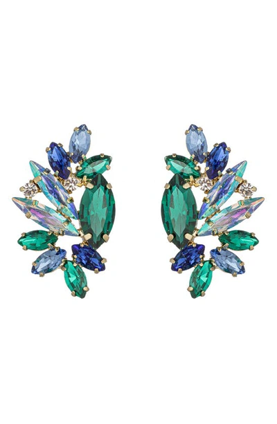 Eye Candy Los Angeles Gold-tone Gala Statement Earrings In Green