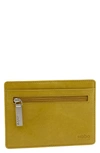 Hobo Euro Slide Leather Credit Card Case In Mustard
