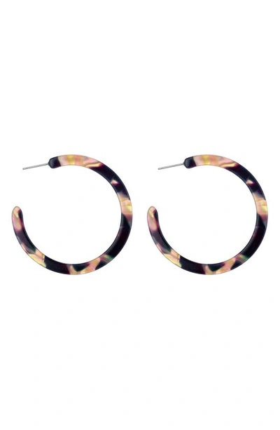 Eye Candy Los Angeles Paige Acrylic Hoop Earrings In Brown