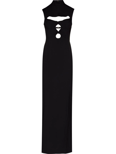 Jacquemus Women's Palmi Cutout Stretch-wool Maxi Dress In Black