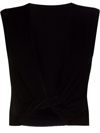 Jacquemus Le Haut Noue Cotton Blend Knot Crop Top In Black