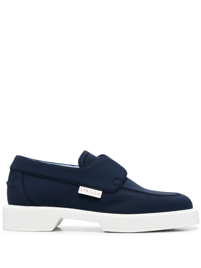 Le Silla Yacht Slip-on Leather Loafers In Blau