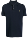 Moose Knuckles Blue Cotton Polo Shirt In Navy