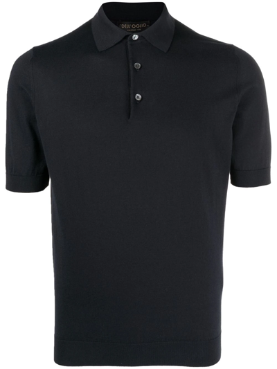 Dell'oglio Cotton Short-sleeve Polo Shirt In Blau
