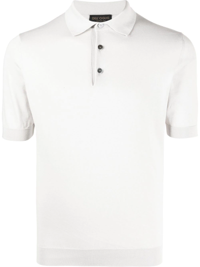 Dell'oglio Cotton Short-sleeve Polo Shirt In Grau