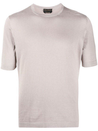 Dell'oglio Fine-knit Cotton T-shirt In Brown