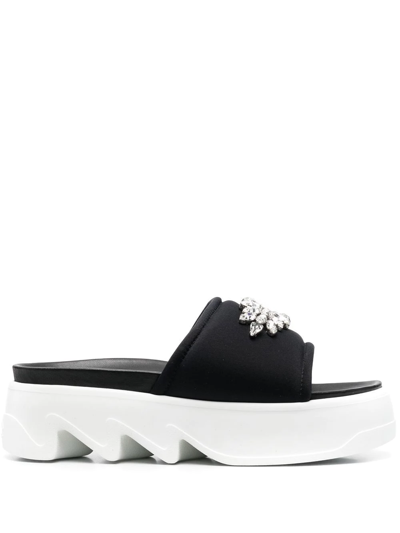 Le Silla Poolside Chunky-sole Sandals In Schwarz